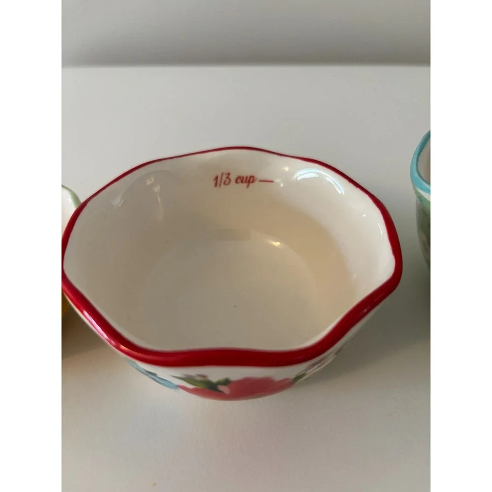 Pioneer Woman Nesting Measuring Cups Bowls Floral Pattern 4 Piece